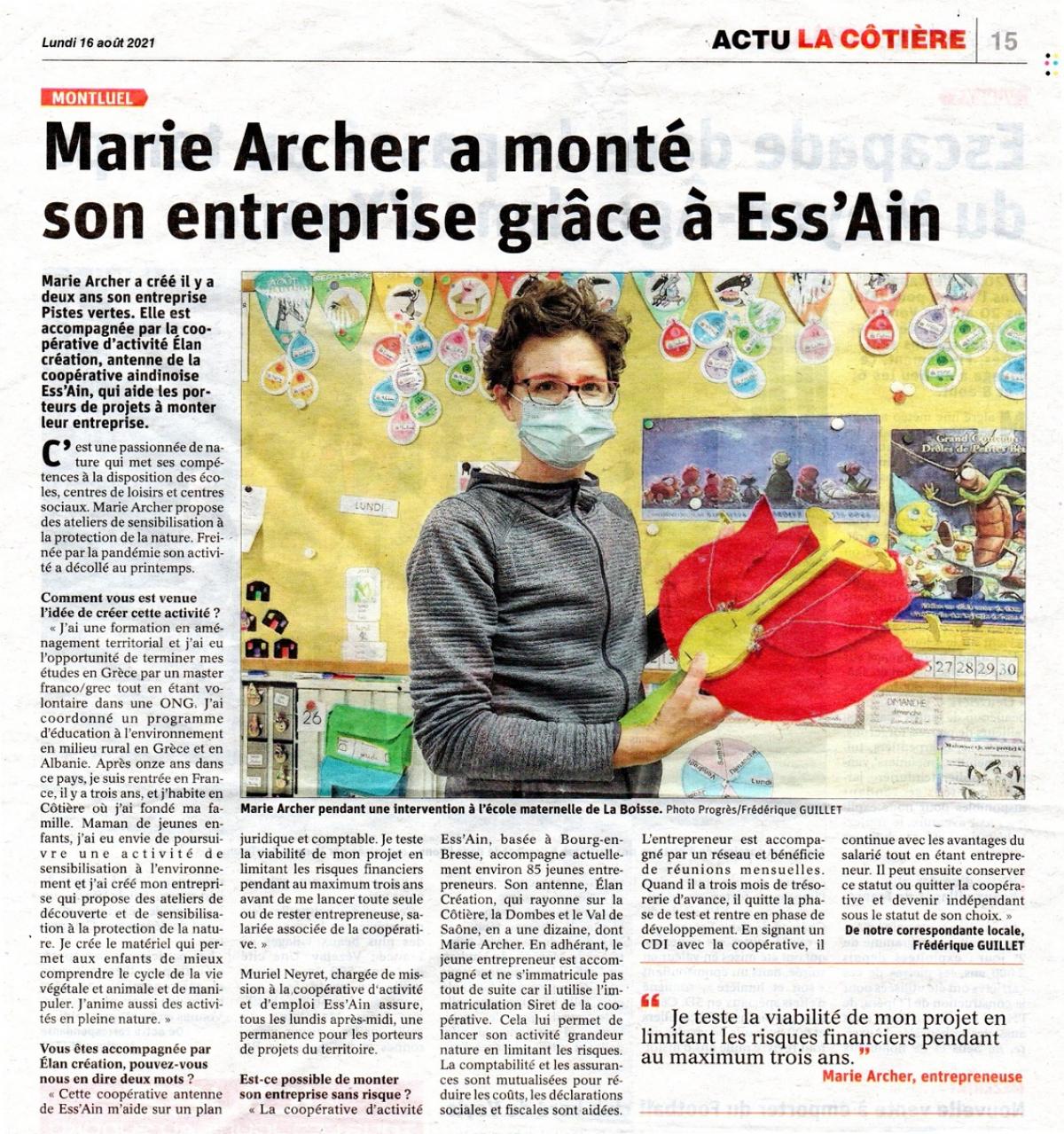 marie archer article le progres